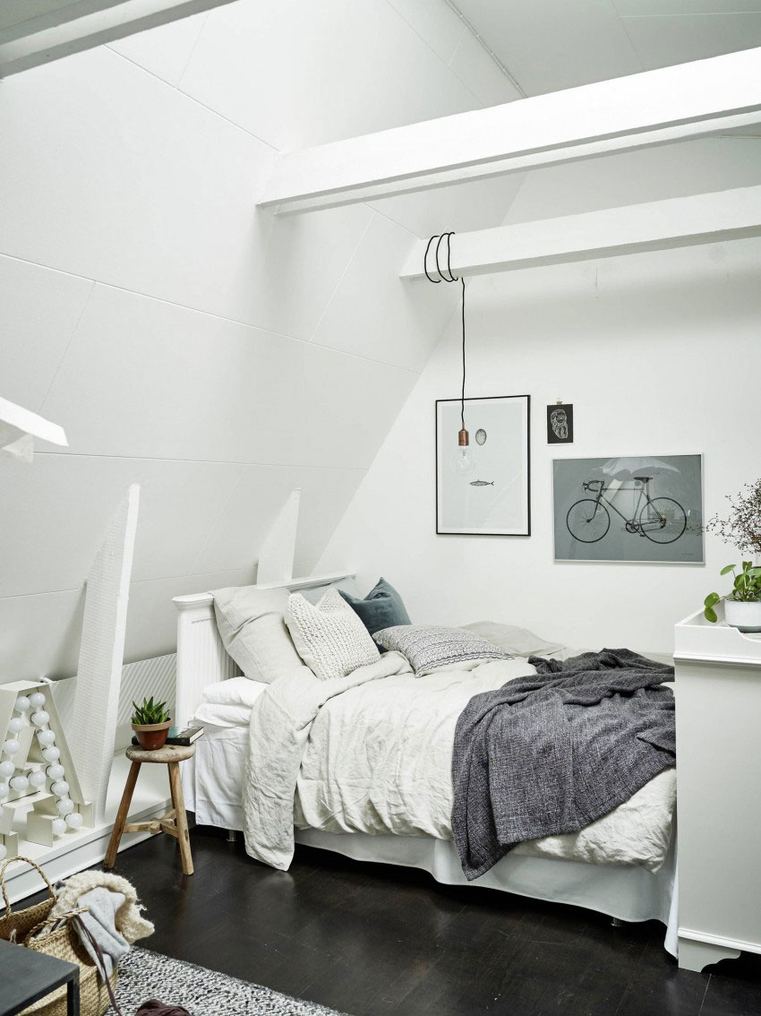 Malý, ale čarovný - podkrovný byt pre slobodných v škandinávskom štýle - foto - 14