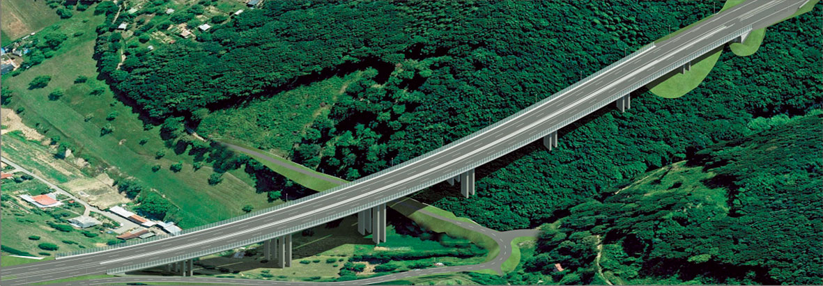 Vizualizácia mosta 203 nad údolím Malkovského potoka