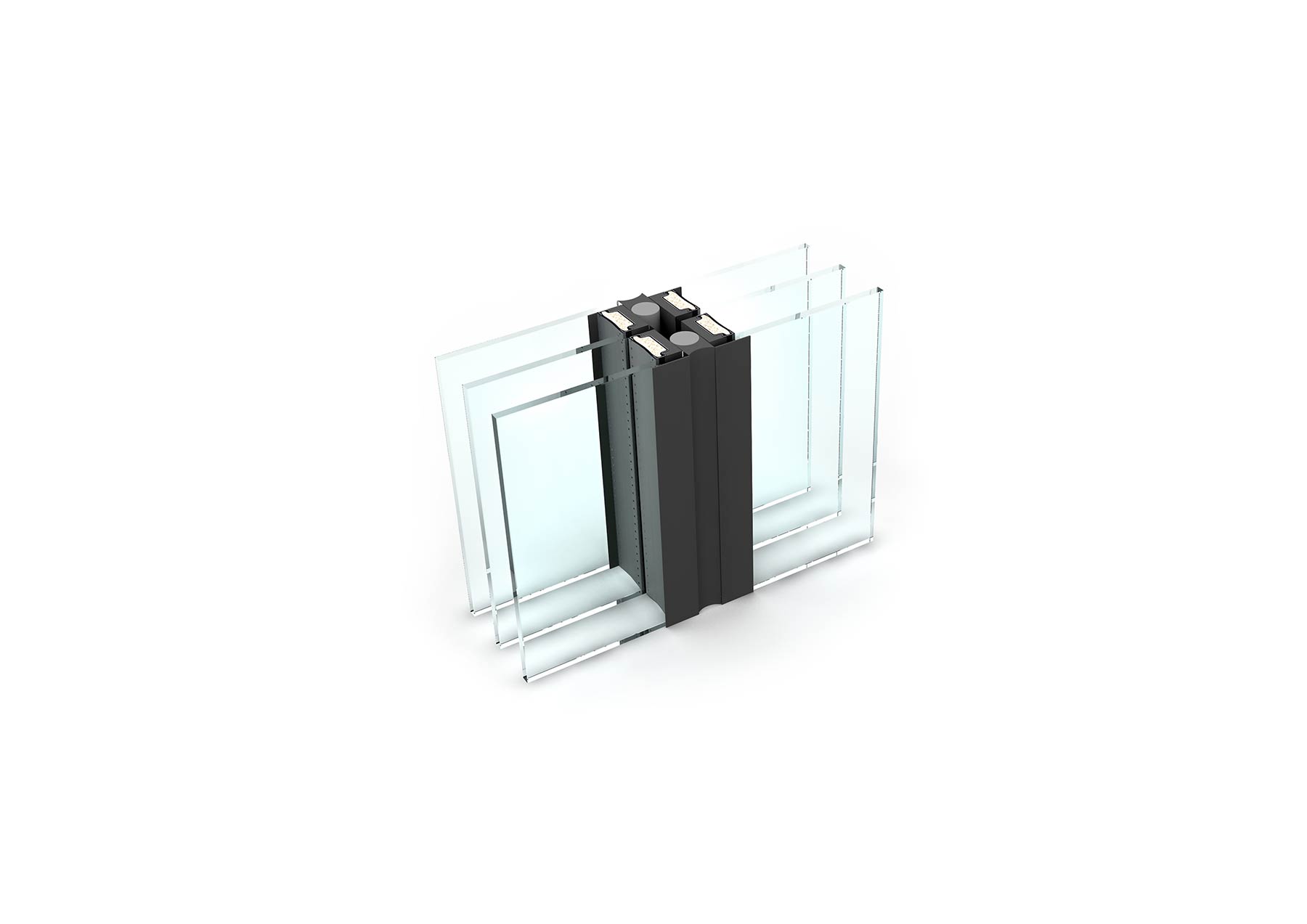 Štíhle sklené spoje umožňujú nenápadný prechod medzi sklenými plochami.