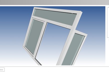 3D pohľad na okno vo funkcii Konfigurátor WinDoPlan