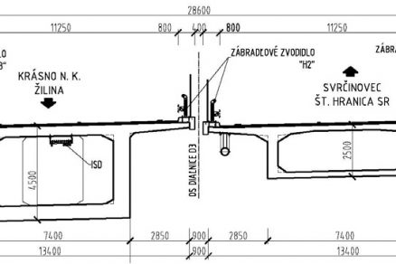 Obr. 2 Vzorový priečny rez komorovou nosnou konštrukciou