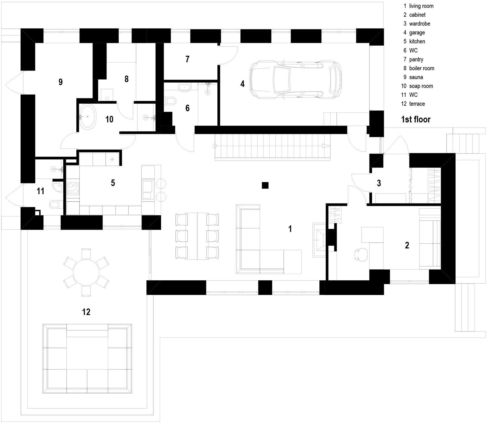 Forest house plan 1st floor