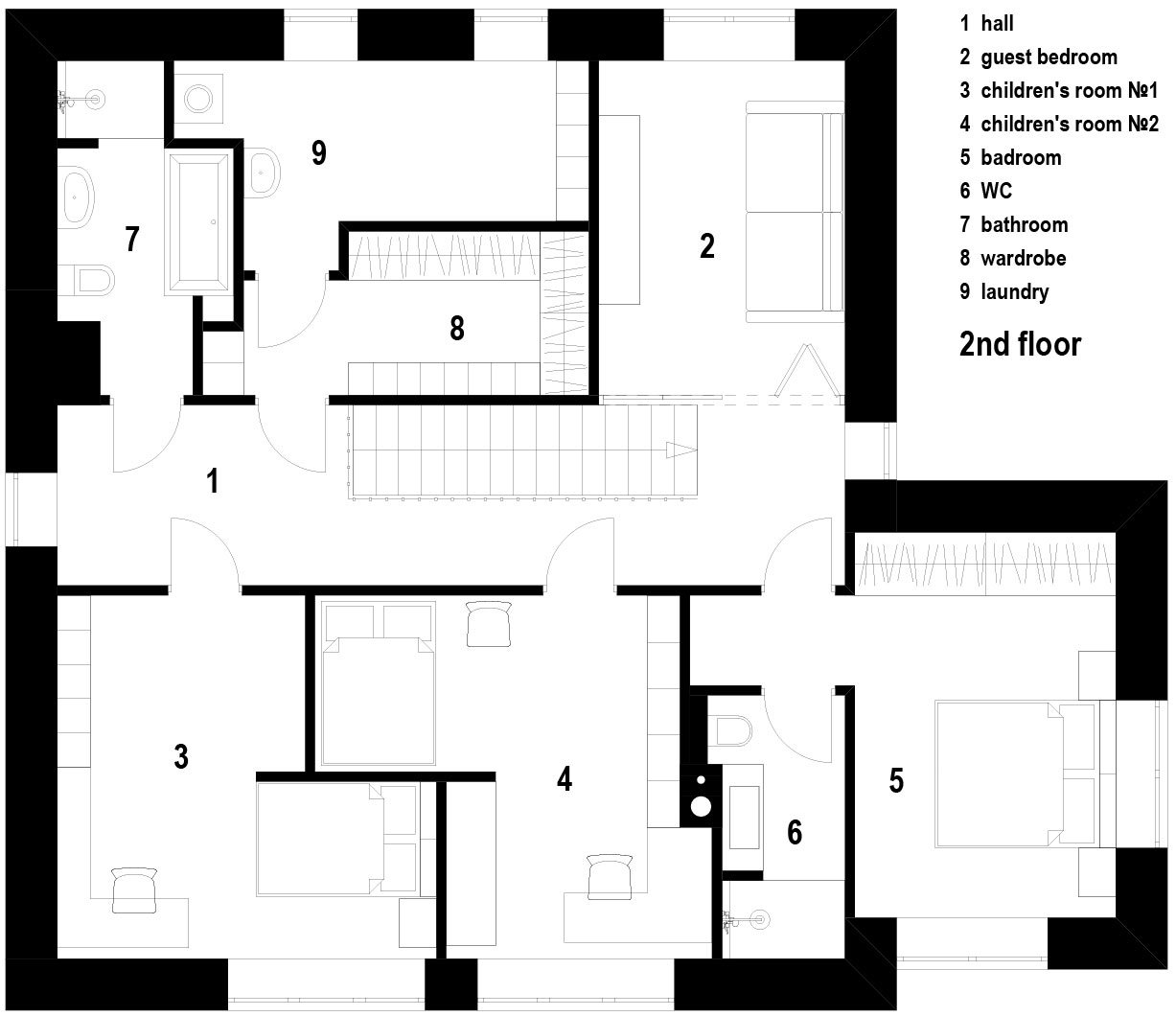 Forest house plan 2nd floor