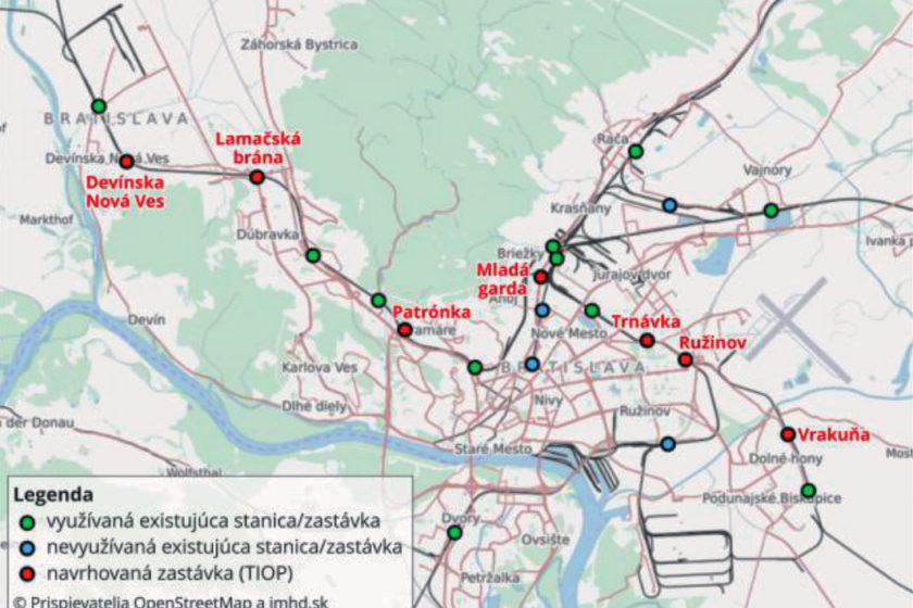 Obr. 1 Koncepcia železničných zastávok v Bratislave 6