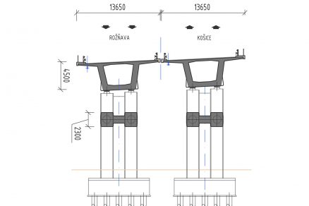 Obr. 5 Priečny rez mostom 205