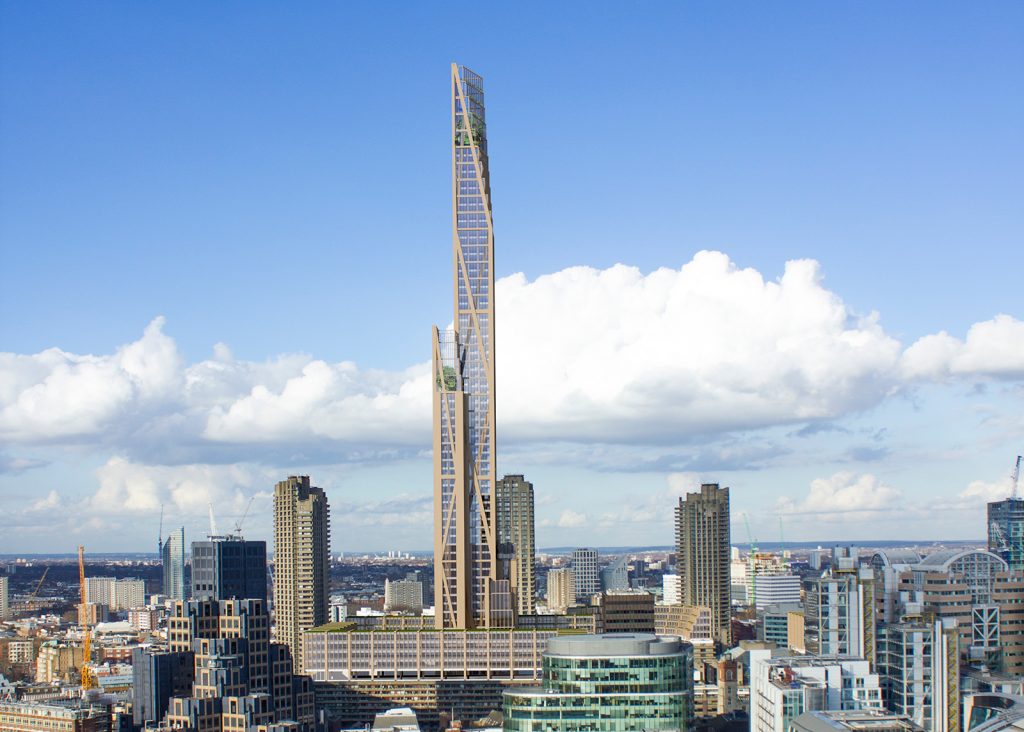 Pripravovaný projekt Oakwood Timber Tower v Londýne