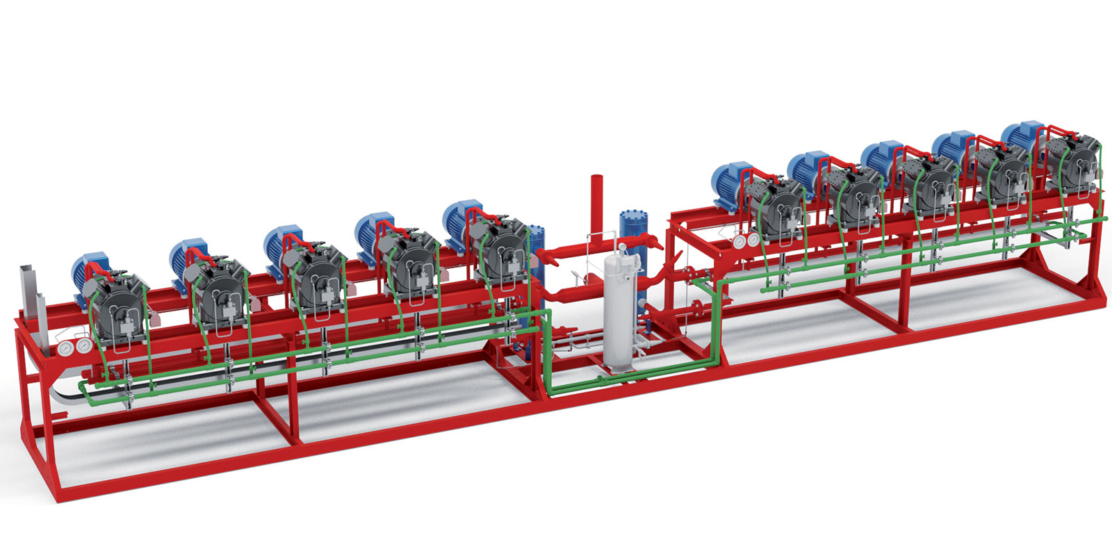 3D model tepelného čerpadla Twineco 2x400 R717