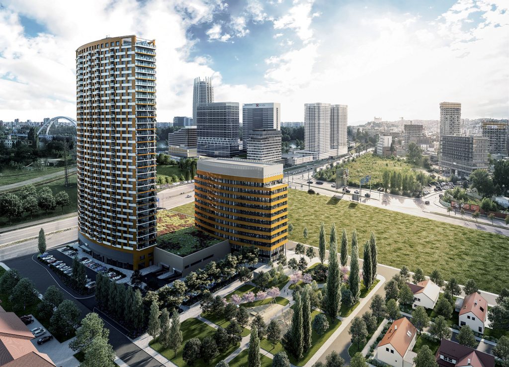 Projekt Klingerka prinesie okrem bývania v najvyššej obytnej budove na Slovensku 115 m aj administratívny objekt a verejný park.