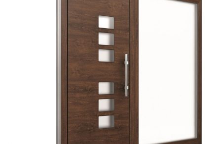 Internorm hliníkové vchodové dvere AT410 imitácia dreva 1000x1000