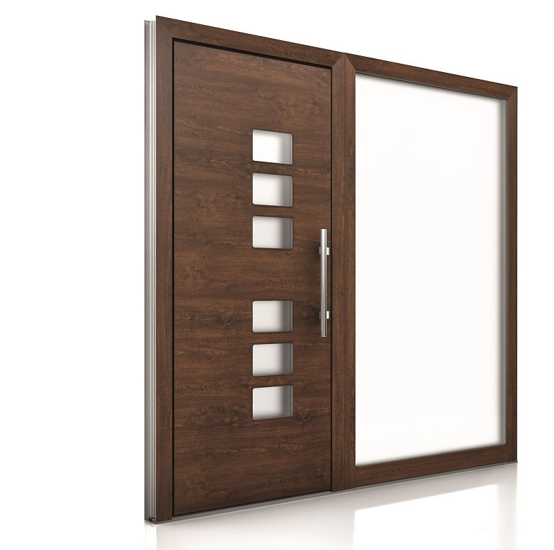 Internorm hliníkové vchodové dvere AT410 imitácia dreva 1000x1000