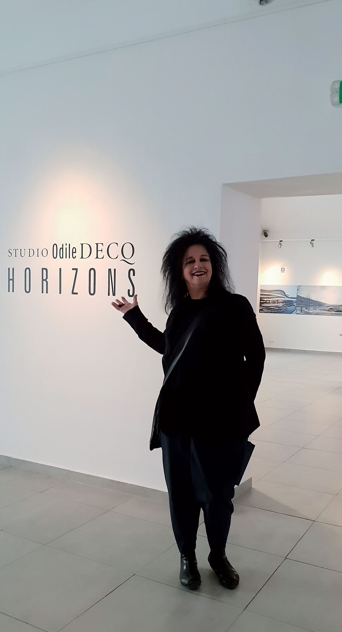 Odile Decq na svojej výstave v Tatranskej galérii v Poprade.