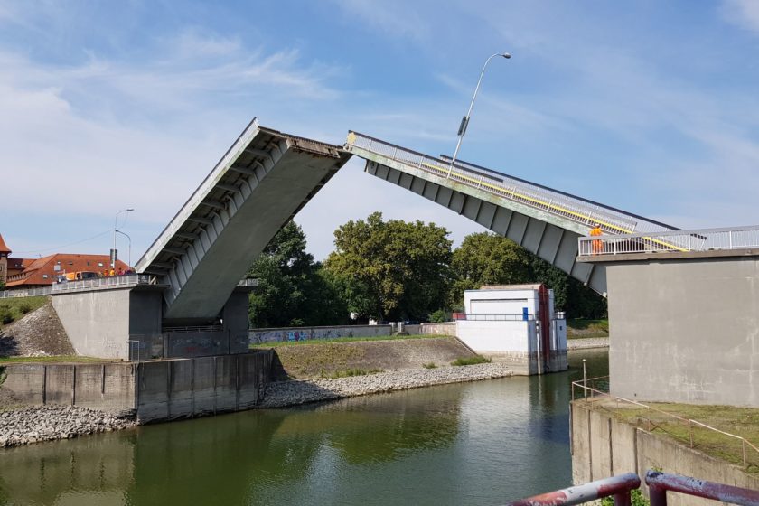 Sklápací most v Komárne po rekonštrukcii