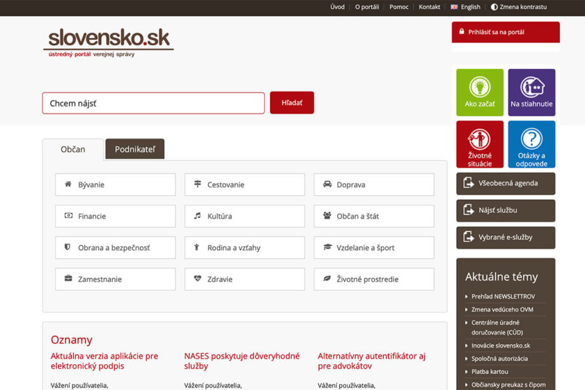 stredný portál verejnej správy slovensko.skwww .