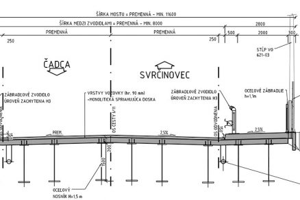 Obr. 4 Priečny rez novým mostom 218-00