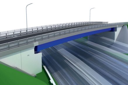 Obr. 5 Vizualizácia nového mostného objektu – pohľad od Svrčinovca Obr. 6 Vizualizácia nového mostného objektu s priehľadným zobrazením opory č. 2