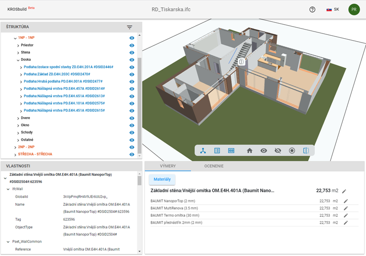 Grafické a negrafické informácie BIM modelu