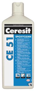 CE 51 EpoxyClean je špeciálny čistič na odstránenie škvŕn zvyškov a znečistenia od epoxidových škárovacích hmôt zo všetkých typov keramických obkladov a prírodných kameňov