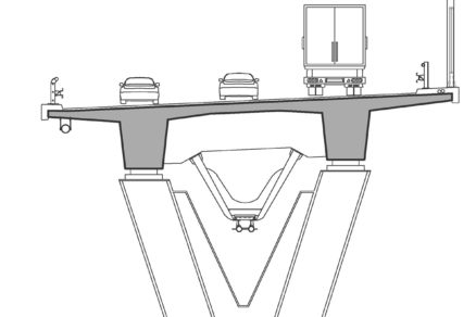 Obr. 7 Priečny rez mostným objektom 208-00
