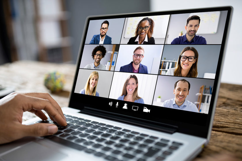 notebook, konferencia, online