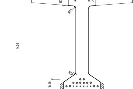 Obr. 1 Nosník IST-EN/08 – 30 m, pohľad na čelo