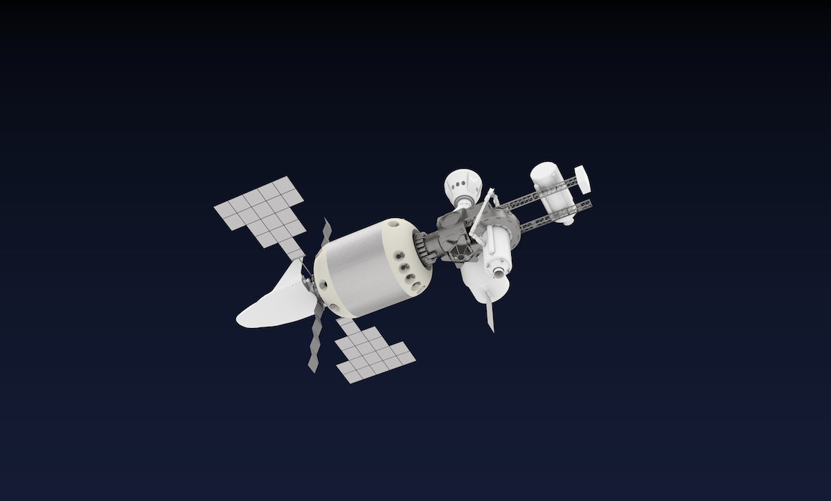 Vizualizácia vesmírnej stanice R3-Debris.