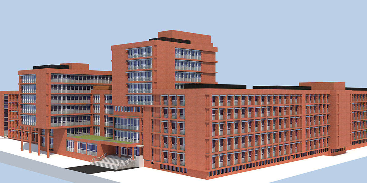 Vizualizácia administratívnej budovy po plánovanej obnove