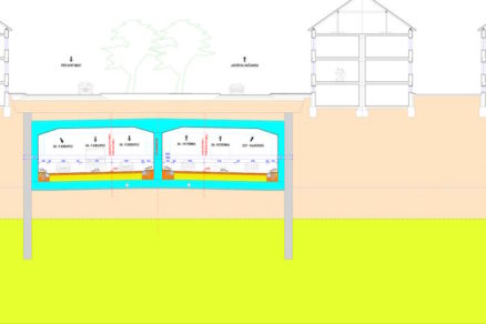 Obr. 3 Vzorový priečny rez hĺbeným tunelom