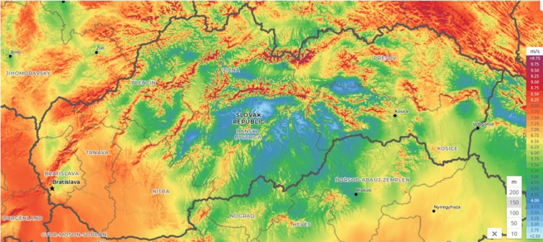 Veterná mapa Slovenska