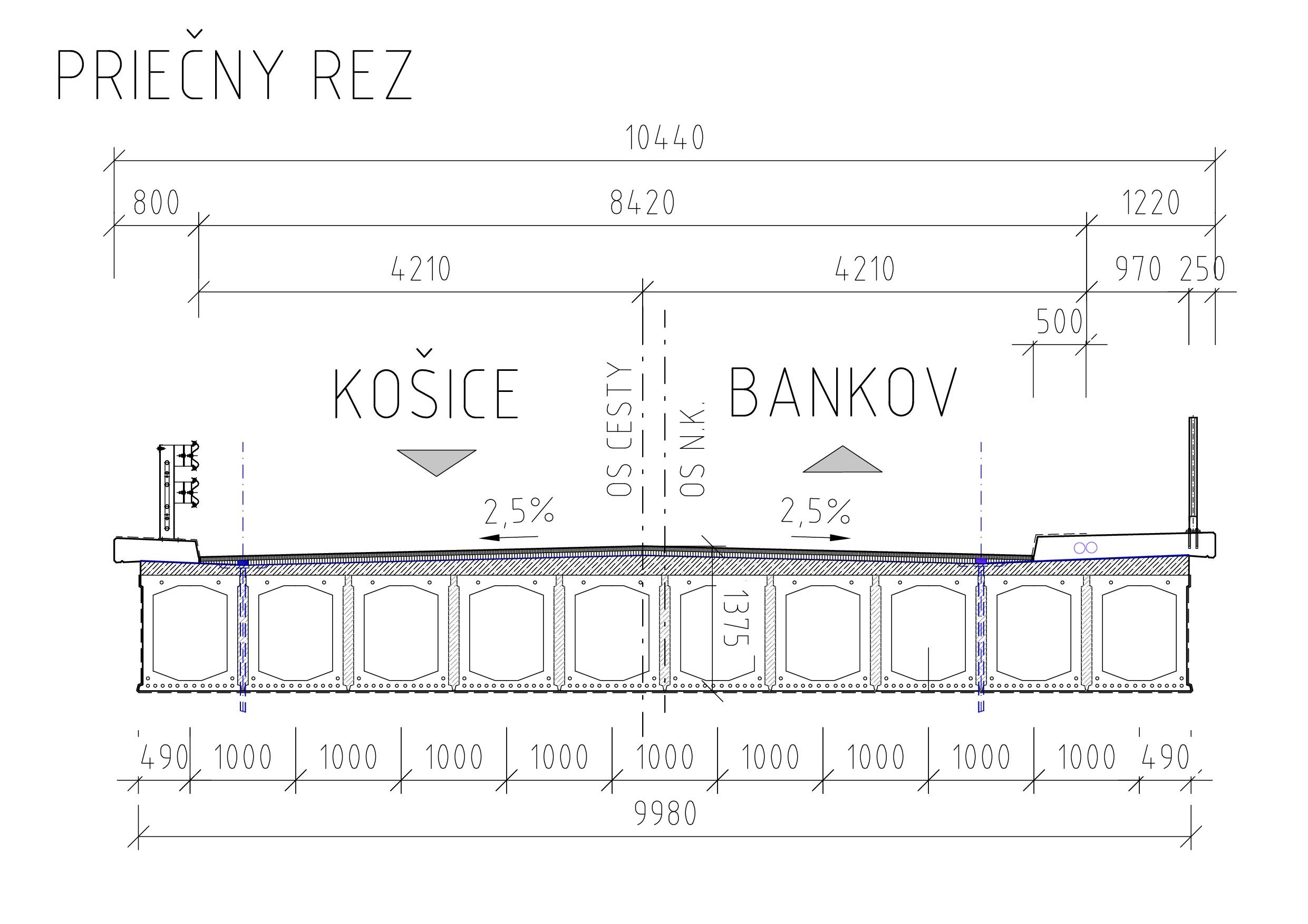 Obr. 5 Navrhované šírkové usporiadanie