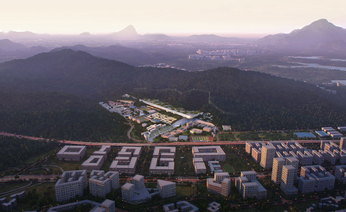 Nový kampus Inštitútu dizajnu a inovácií bude súčasťou obrovského areálu Fenghuangshan Creative Park pri čínskom meste Šen-čen.
