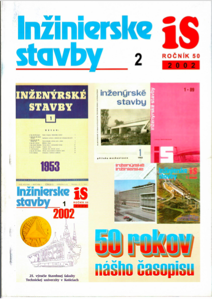 Titulná strana časopisu Inžinierske stavby č. 2/2001 – druhé číslo pod vedením prof. Ľ. Naďa