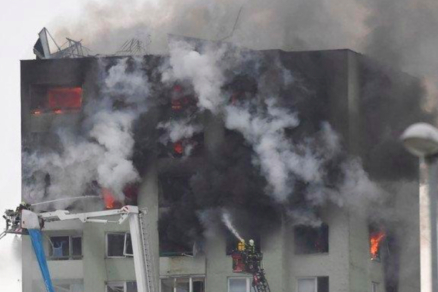 Obr. 7 Poškodenie bytového domu na Mukačevskej 7 v Prešove požiarom