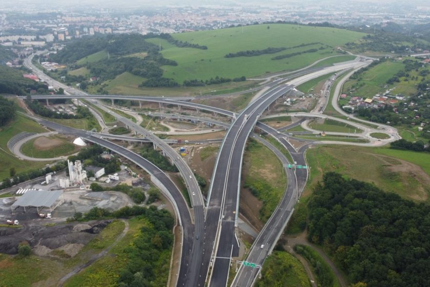 Križovatka Prešov, západ pred úplným dokončením