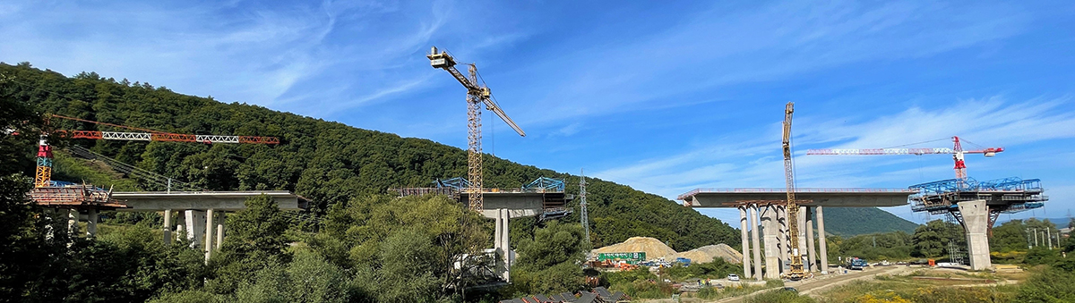 Obr. 6 Aktuálny pohľad na výstavbu NK mosta SO 202-00