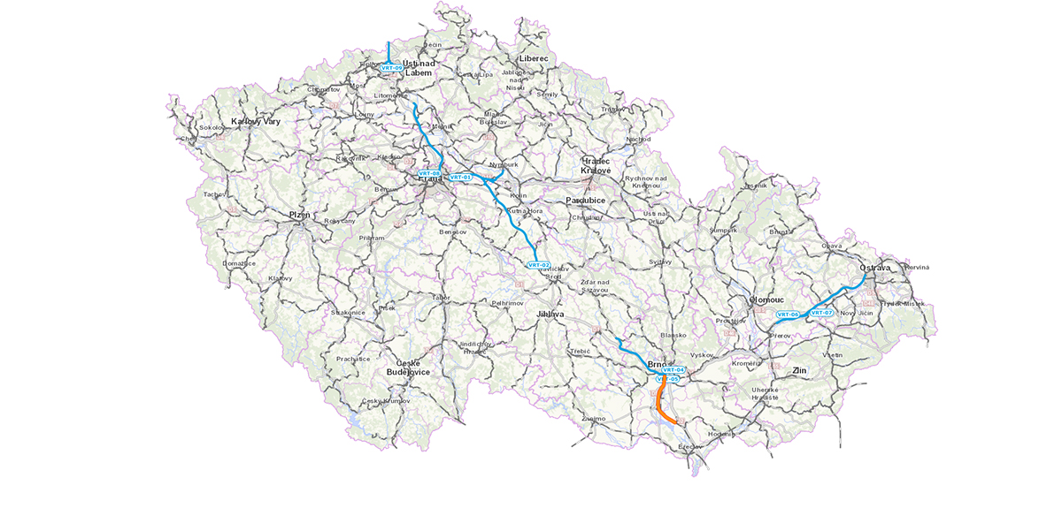 Obr. 2 RS 2 VRT Modřice – Šakvice (VRT južná Morav