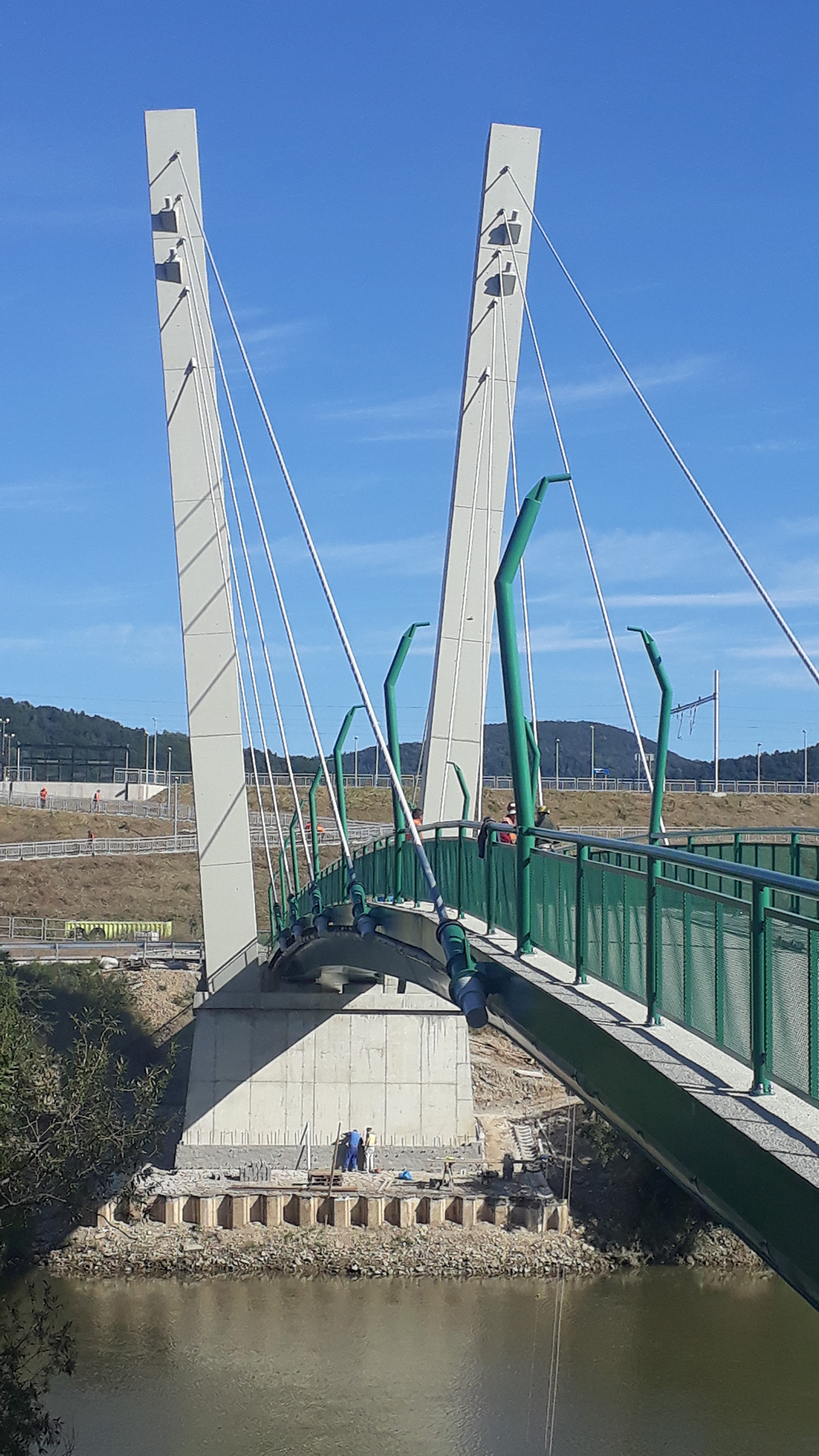 Výstavba mosta cez Nosický kanál