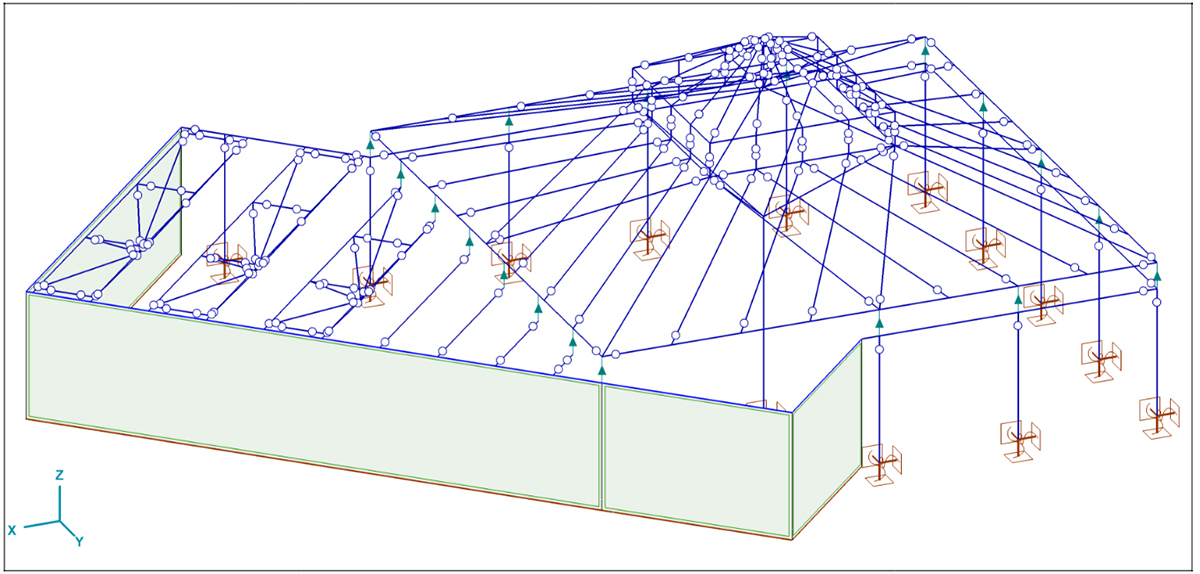 Osový model v softvéri AxisVM