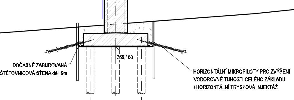 Obr. 2 Detail mikropilót základu