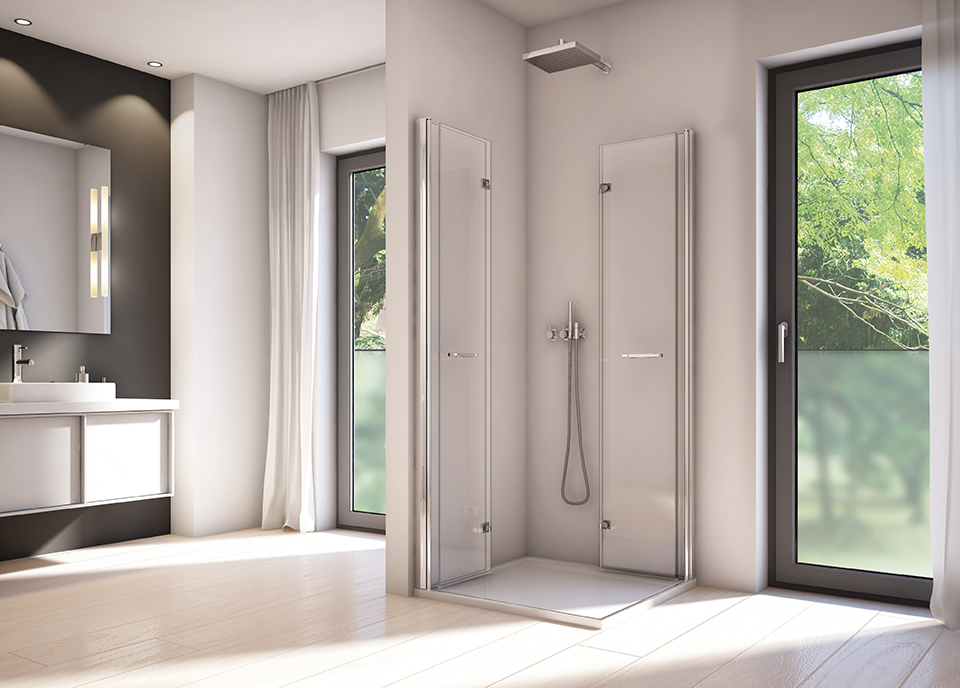 Do malej kúpeľne sú ideálne skladacie dvere, ktoré sa dajú zložiť na stenu.