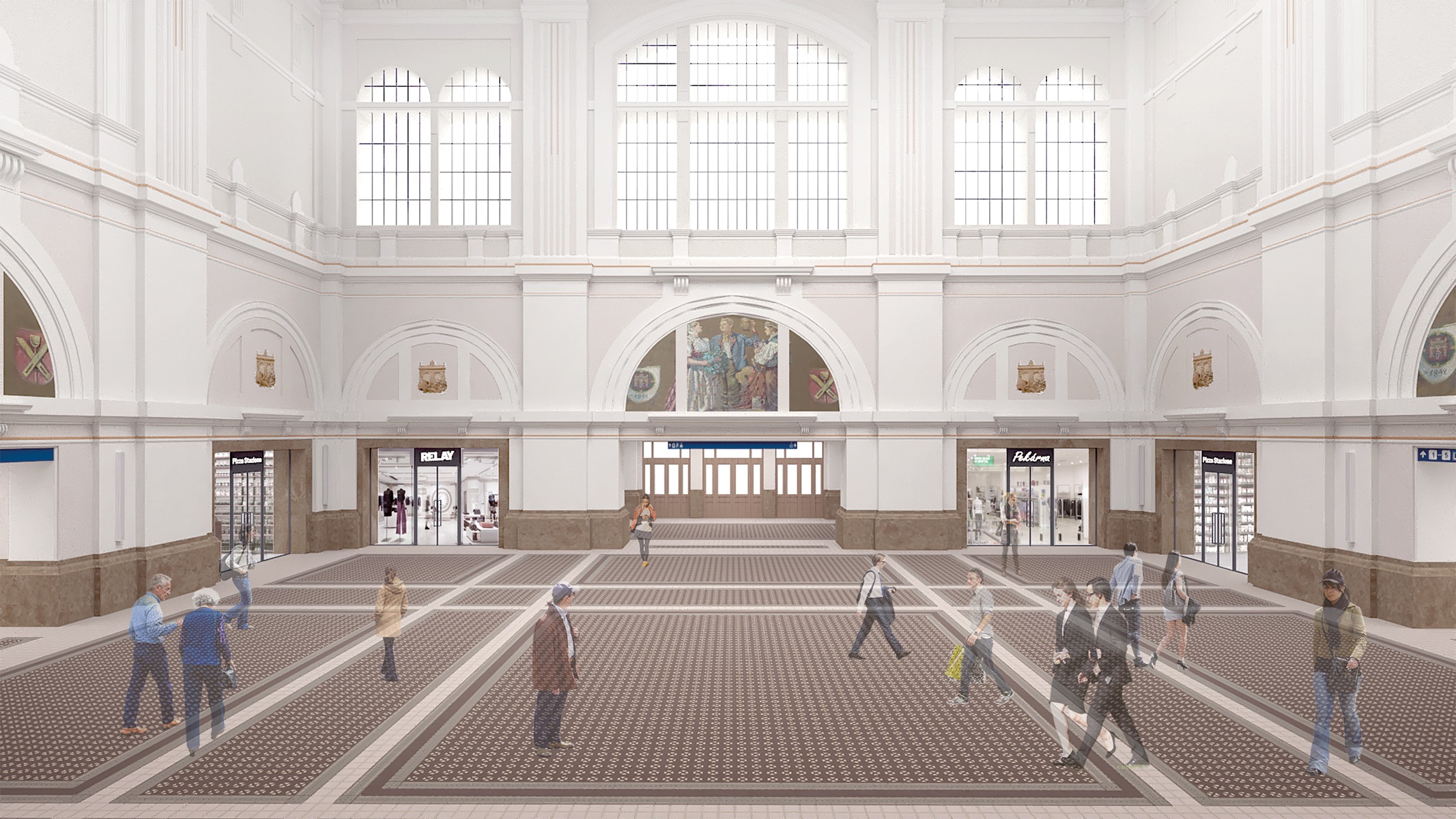 Vizualizácia rekonštrukcie železničnej stanice v Plzni.