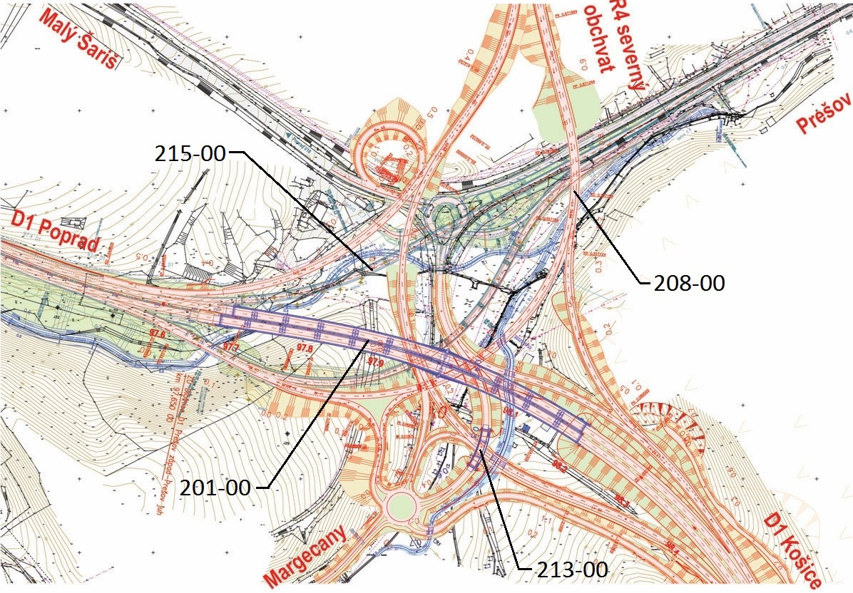 Obr. 3 Situácia križovatky Prešov, západ 