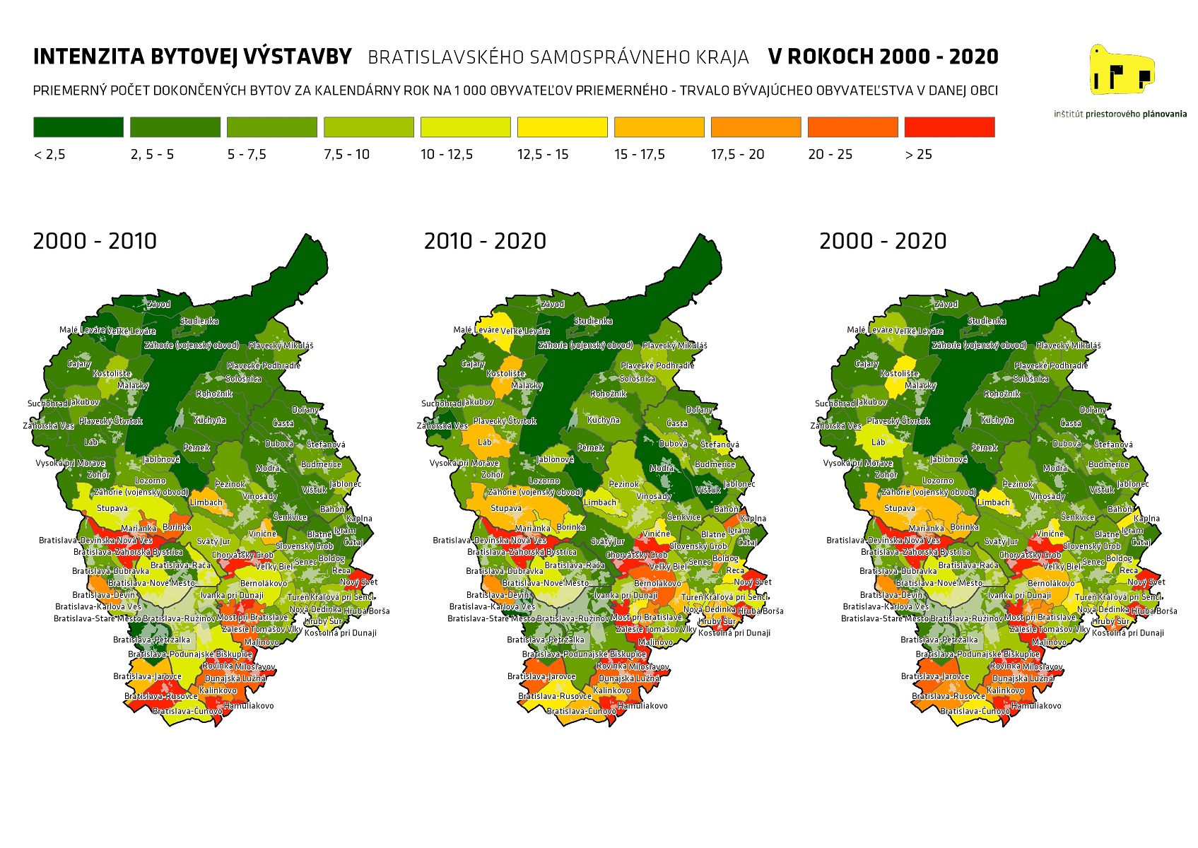 Intenzita Bytovej výstavby 2000 - 2020.