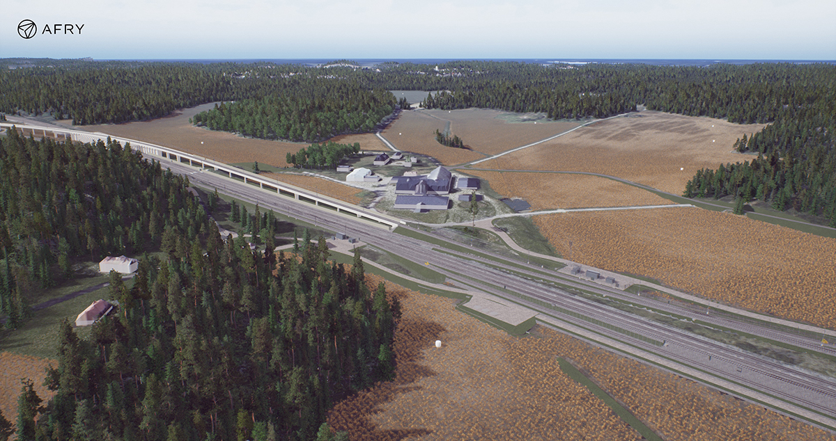 Projekt železničného mosta vo Švédsku