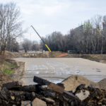 Výstavba električky v Petržalke.