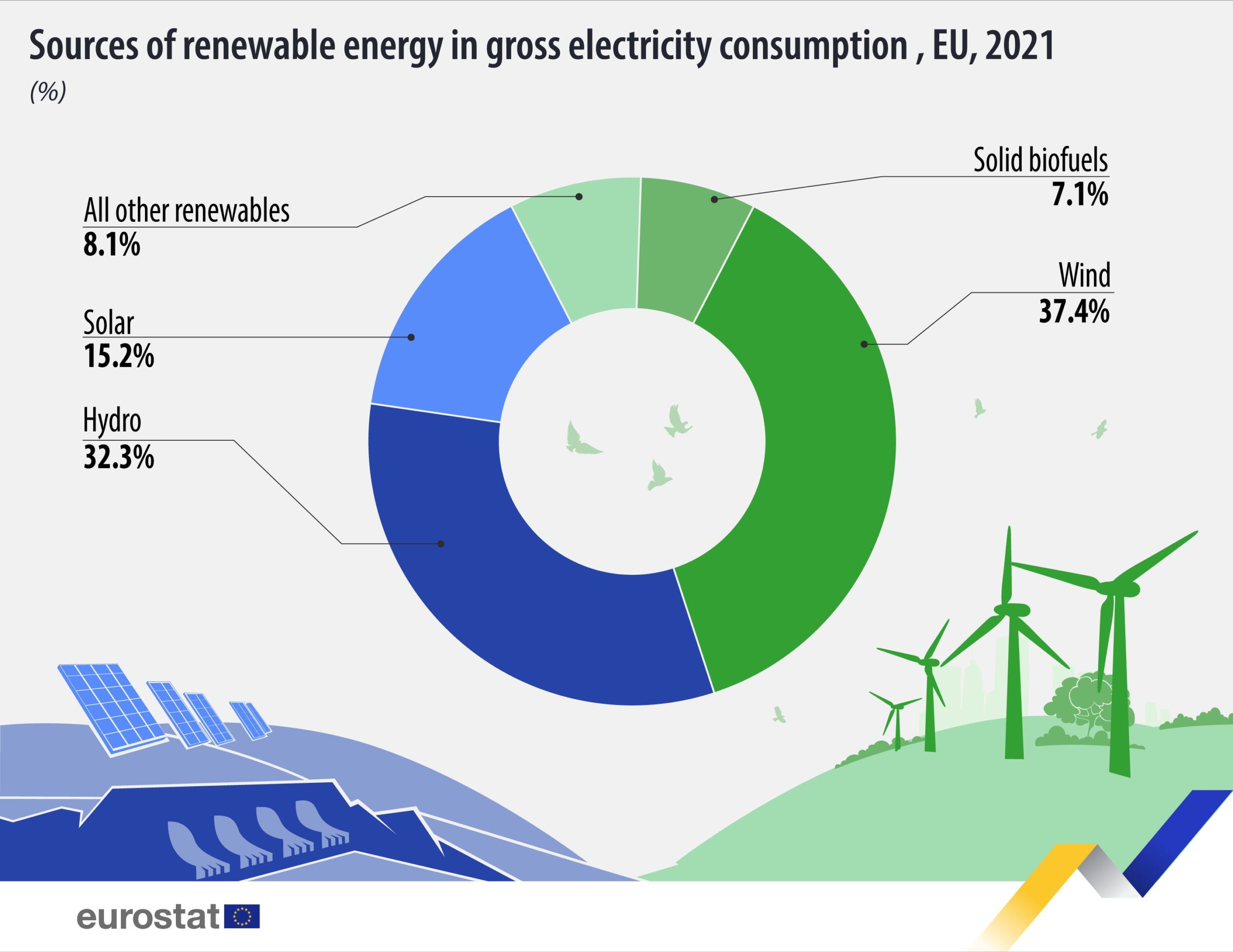 Obnoviteľné zdroje energie v hrubej spotrebe elektriny