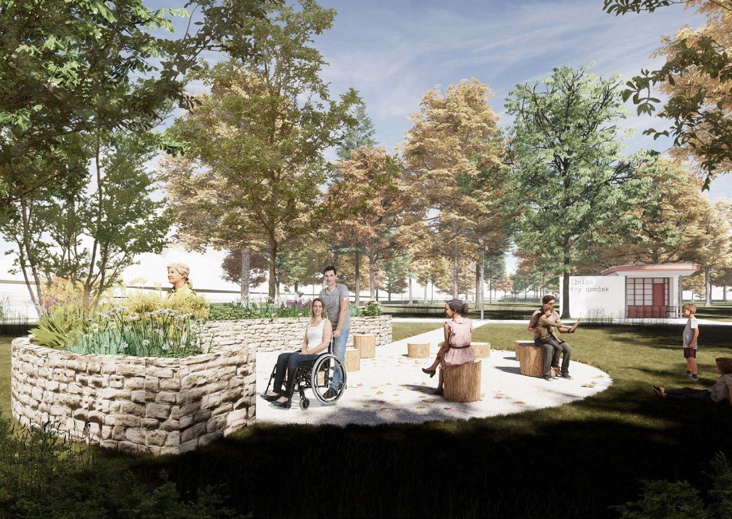 Vizualizácia revitalizovaného parku v Banskej Bystrici.