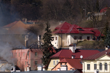 Zábery na požiar v Banskej Štiavnici.