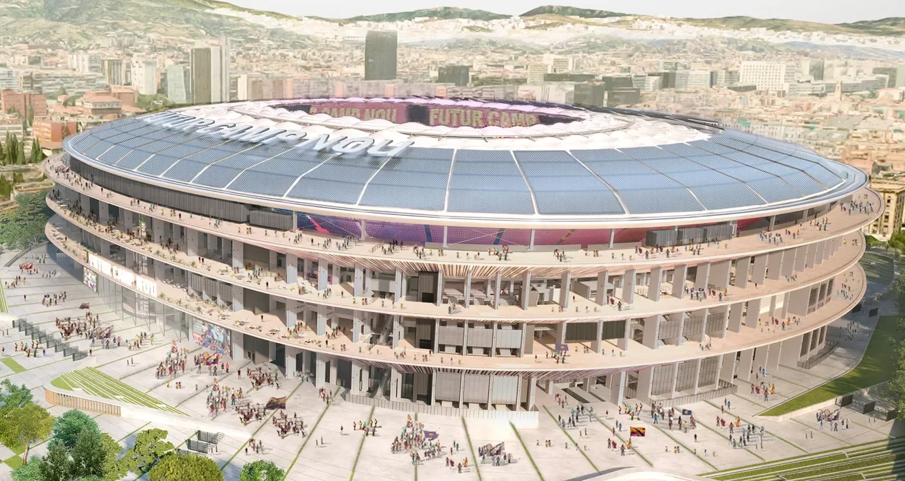 Vizualizácia zrekonštruovaného štadióna v Barcelone.