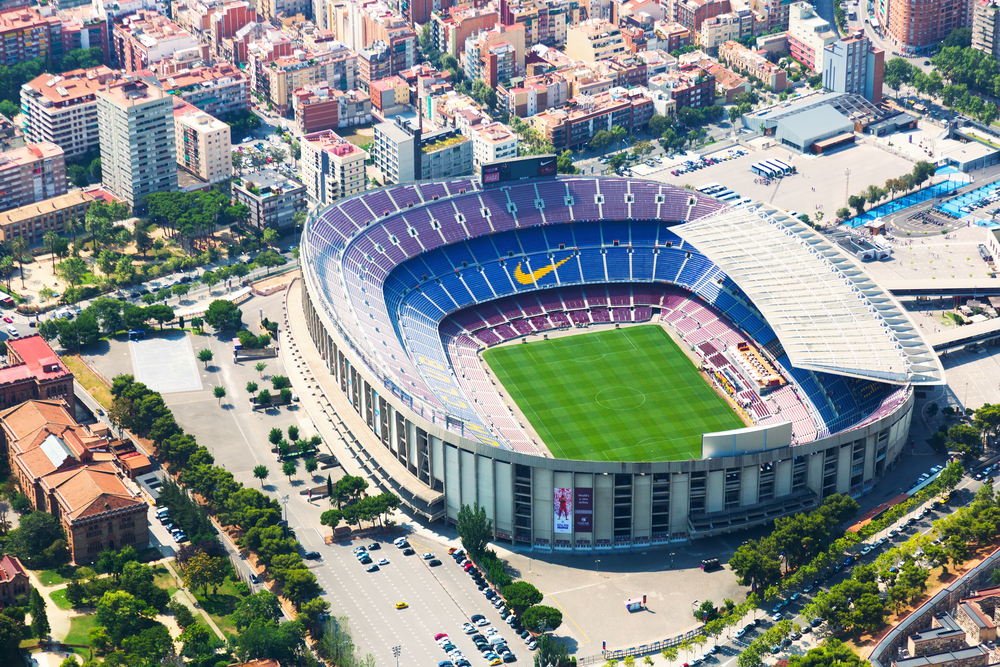 Camp Nou v Barcelone.