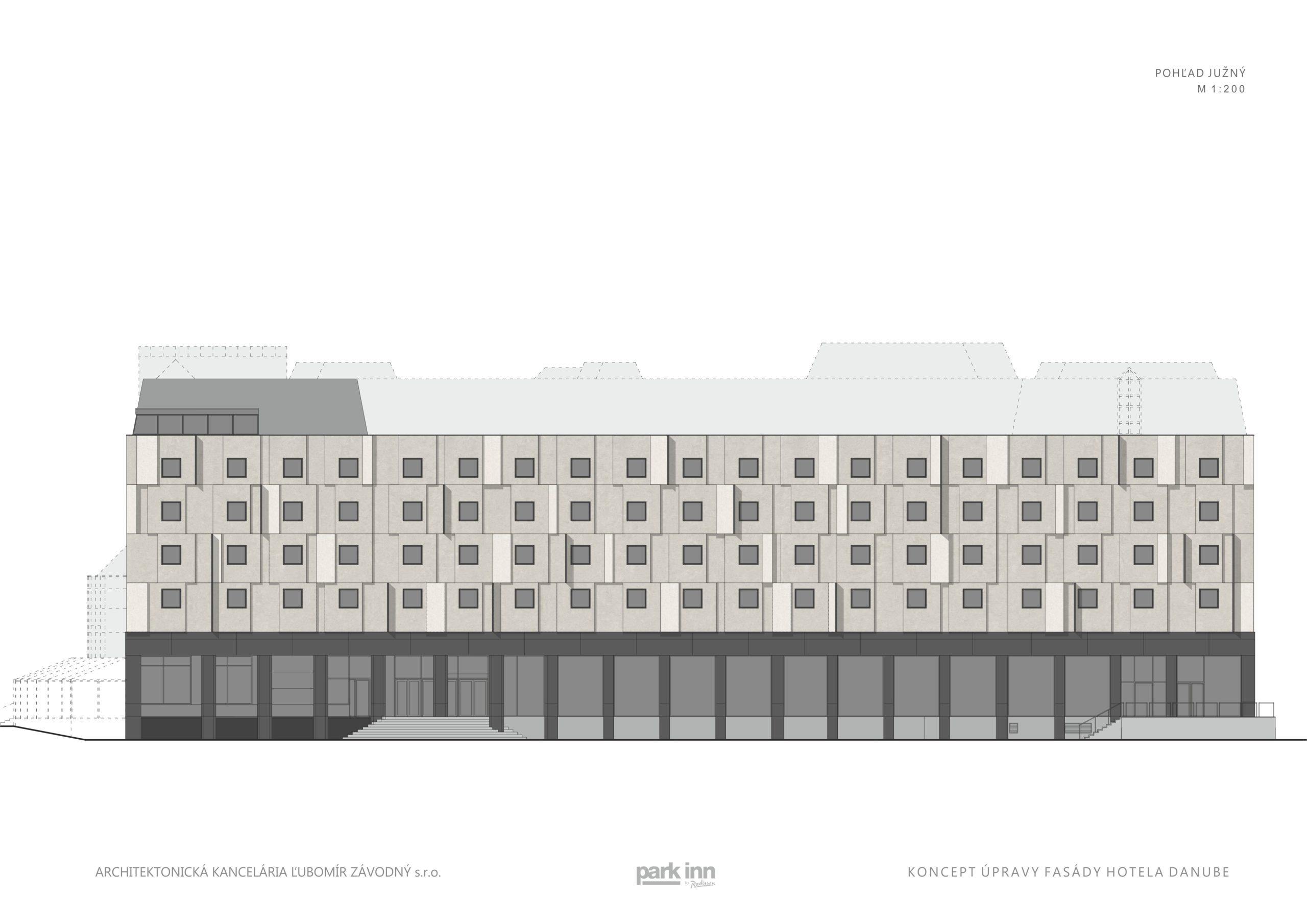 Plánovaný vizuál fasády od architekta Ľubomíra Závodného.